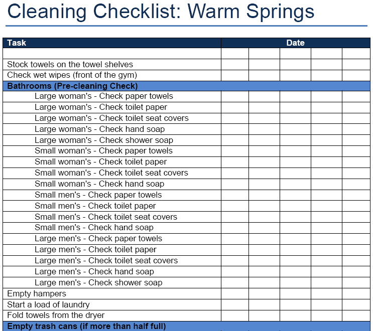 cleaning supplies list for cleaning business