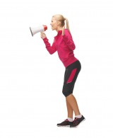 Trainer with megaphone