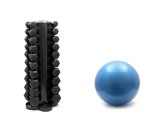 dumbbell rack and stability ball