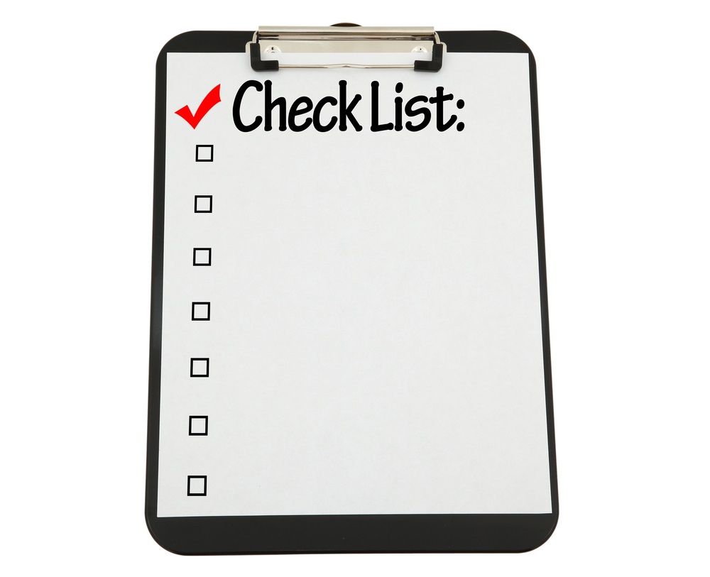 Beginning of a Checklist on a Clipboard