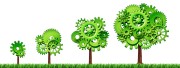 growing economy industry business growth green power gears