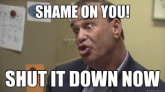 Jon Taffer from Bar Rescue saying "Shame on You, Shut It Down Now."