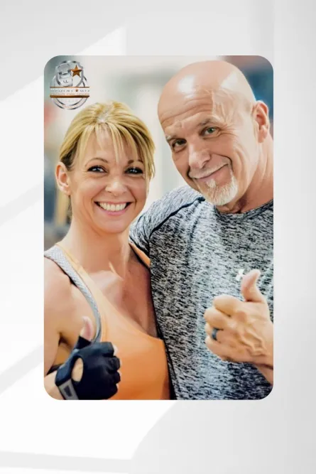 Gym owners Tawnya and Danny Torgl give a thumbs up on their new business. 