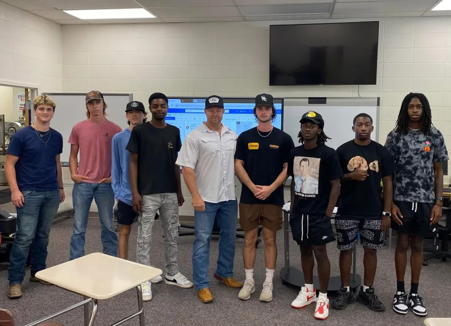 Digital key tags allow Mullins to teach at Monticello Community College Mullins Gym